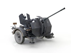 2cm flak 38 with sdah 51 - trailer - dhg 3D Model