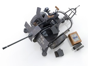 2cm flak 38 with sdah 51 - trailer - dhg 3D Model