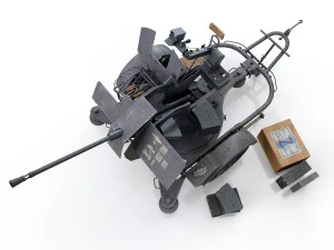 2cm flak 38 with sdah 51 - trailer - dhg 3D Model