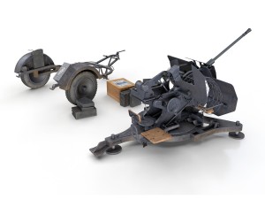 2cm flak 38 with sdah 51 - trailer - dhg 3D Model