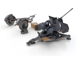 2cm flak 38 with sdah 51 - trailer - dhg 3D Model