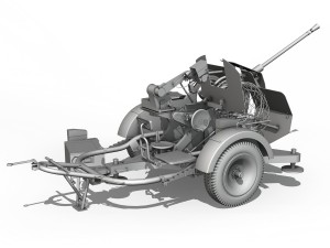 2cm flak 38 with sdah 51 - trailer - dhg 3D Model