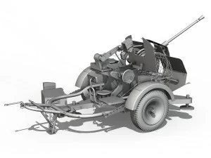 2cm flak 38 with sdah 51 - trailer - dhg 3D Model