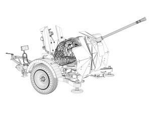 2cm flak 38 with sdah 51 - trailer - dhg 3D Model