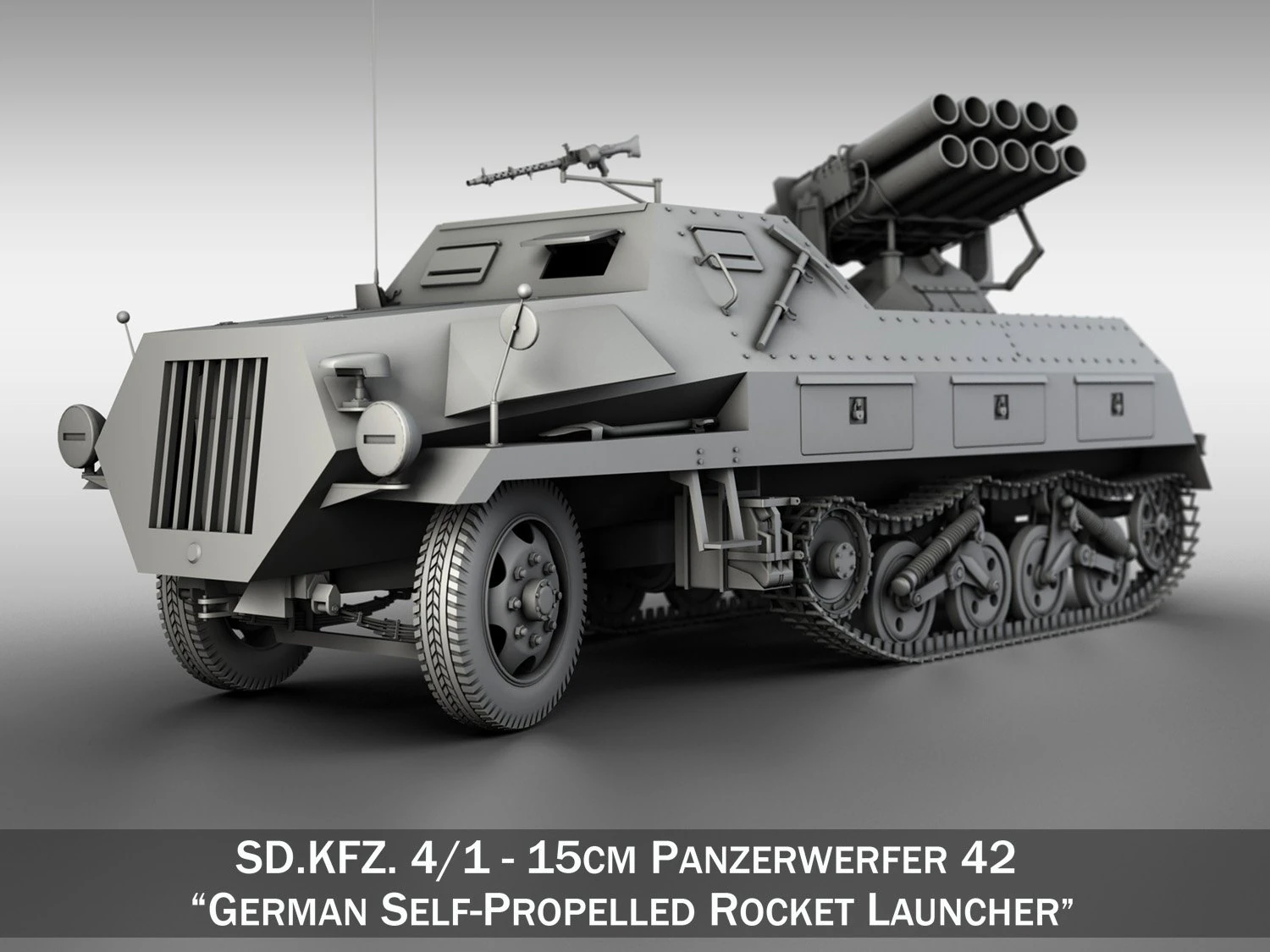 sdkfz 4 - panzerwerfer 42 3D Model .c4d .max .obj .3ds .fbx .stl .blend 
