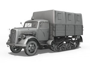 opel blitz maultier - half-truck cargo truck 3D Model