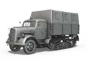 opel blitz maultier - half-truck cargo truck 3D Model
