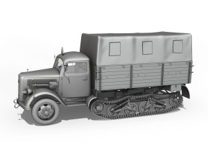 opel blitz maultier - half-truck cargo truck 3D Model
