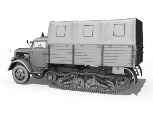 opel blitz maultier - half-truck cargo truck 3D Model