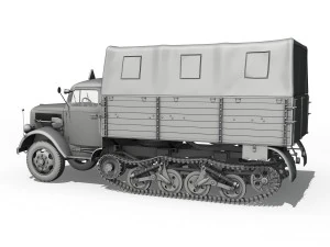 opel blitz maultier - half-truck cargo truck 3D Model