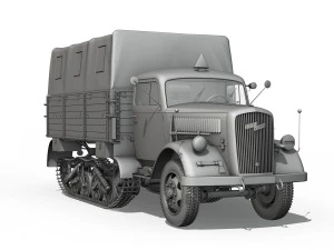 opel blitz maultier - half-truck cargo truck 3D Model