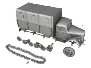 opel blitz maultier - half-truck cargo truck 3D Model