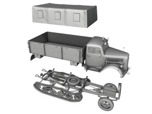 opel blitz maultier - half-truck cargo truck 3D Model