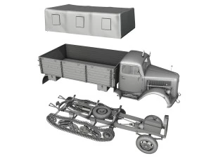 opel blitz maultier - half-truck cargo truck 3D Model