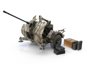 2cm flak 38 with sdah 51 - trailer - fa81 Model 3D