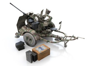 2cm flak 38 with sdah 51 - trailer - fa81 Model 3D