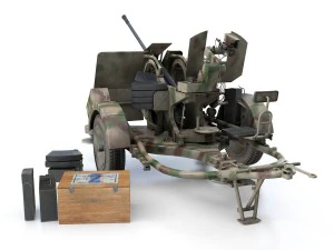 2cm flak 38 with sdah 51 - trailer - fa81 3D Model