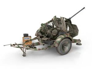 2cm flak 38 with sdah 51 - trailer - fa81 3D Model