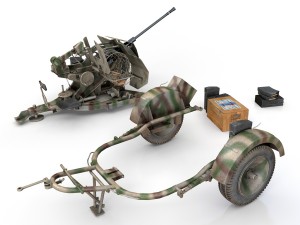 2cm flak 38 with sdah 51 - trailer - fa81 Model 3D