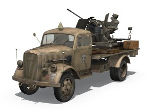 opel blitz with 2cm flak 38 - dak 3D मॉडल