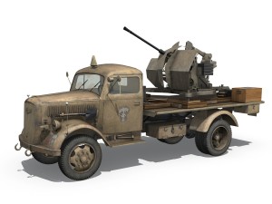 opel blitz with 2cm flak 38 - dak 3D मॉडल