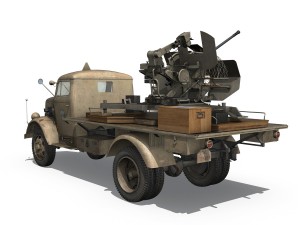 opel blitz with 2cm flak 38 - dak 3D मॉडल