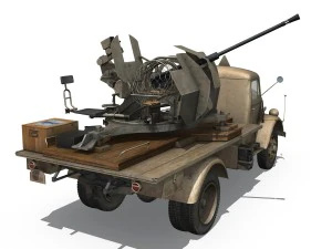 opel blitz with 2cm flak 38 - dak 3D Model