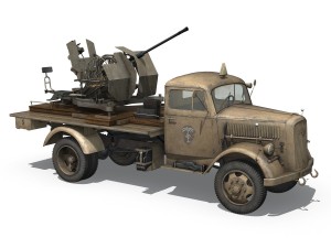 opel blitz with 2cm flak 38 - dak 3D मॉडल
