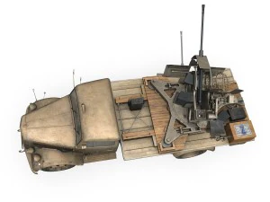 opel blitz with 2cm flak 38 - dak 3D Model