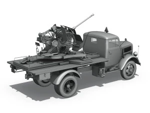 opel blitz with 2cm flak 38 - dak 3D Model