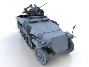 sdkfz 251-17 ausfc - hanomag anti-aircraft vehicle Modello 3D