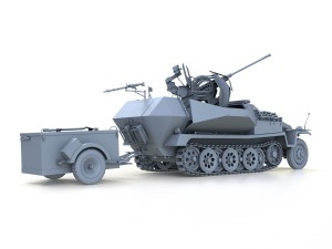 sdkfz 251-17 ausfc - hanomag anti-aircraft vehicle Modello 3D