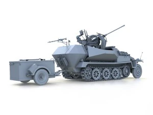 sdkfz 251-17 ausfc - hanomag anti-aircraft vehicle 3D Model