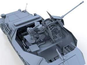 sdkfz 251-17 ausfc - hanomag anti-aircraft vehicle 3D Model
