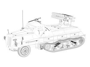 sdkfz 4 - panzerwerfer 42 - 7wb 3D 模型