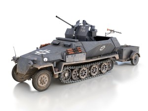sdkfz 251-17 ausfc - hanomag anti-aircraft vehicle 3D Модель