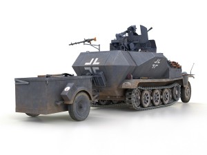 sdkfz 251-17 ausfc - hanomag anti-aircraft vehicle 3D Модель