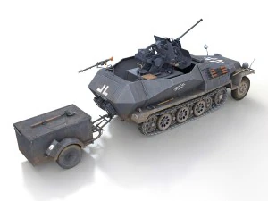 sdkfz 251-17 ausfc - hanomag anti-aircraft vehicle 3D Model