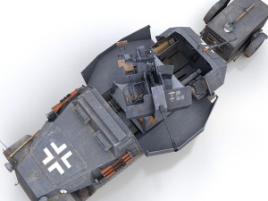 sdkfz 251-17 ausfc - hanomag anti-aircraft vehicle 3D Модель