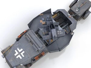 sdkfz 251-17 ausfc - hanomag anti-aircraft vehicle 3D Model