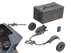 sdkfz 251-17 ausfc - hanomag anti-aircraft vehicle 3D Модель