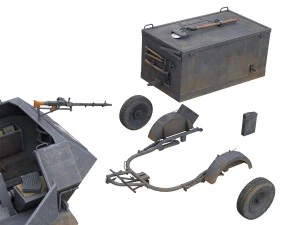 sdkfz 251-17 ausfc - hanomag anti-aircraft vehicle 3D Model