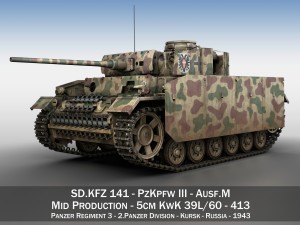 pzkpfw iii - panzer 3 - ausfm - 413 Modelo 3D