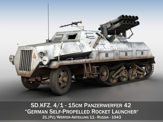 sdkfz 4 - panzerwerfer 42 - wa11 3D Модель .c4d .max .obj .3ds .fbx .stl .blend 