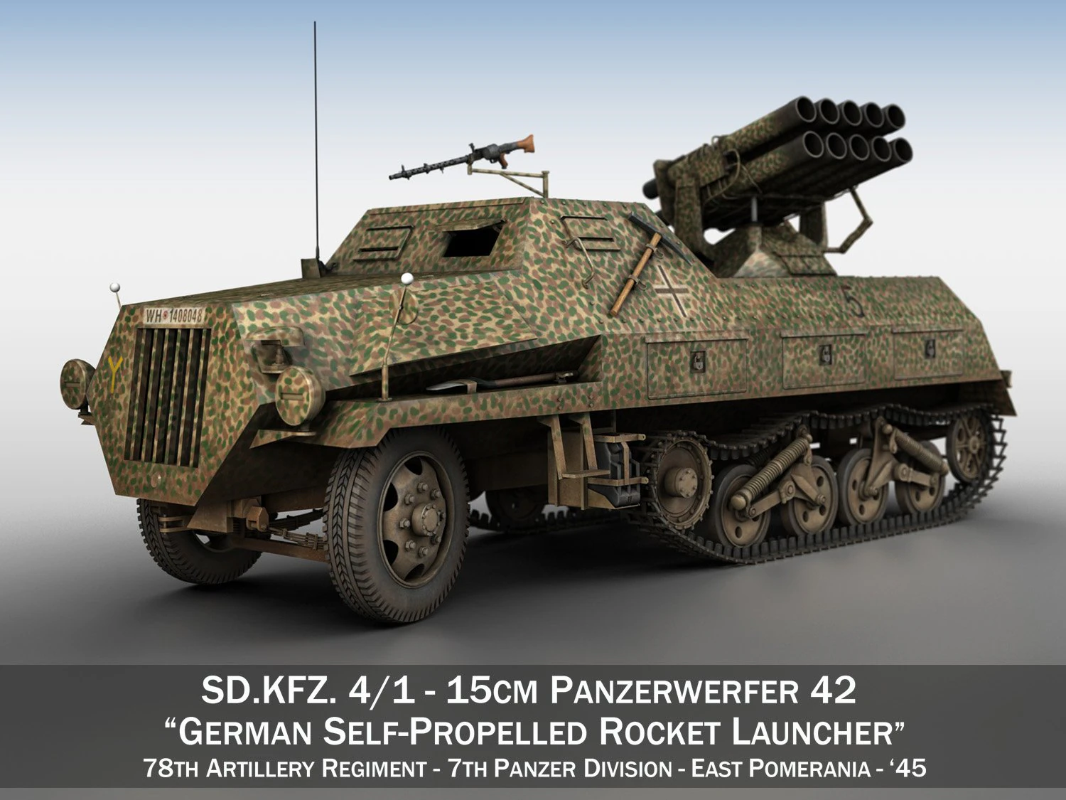 sdkfz 4 - panzerwerfer 42 - 7pd 3D Model .c4d .max .obj .3ds .fbx .stl .blend 