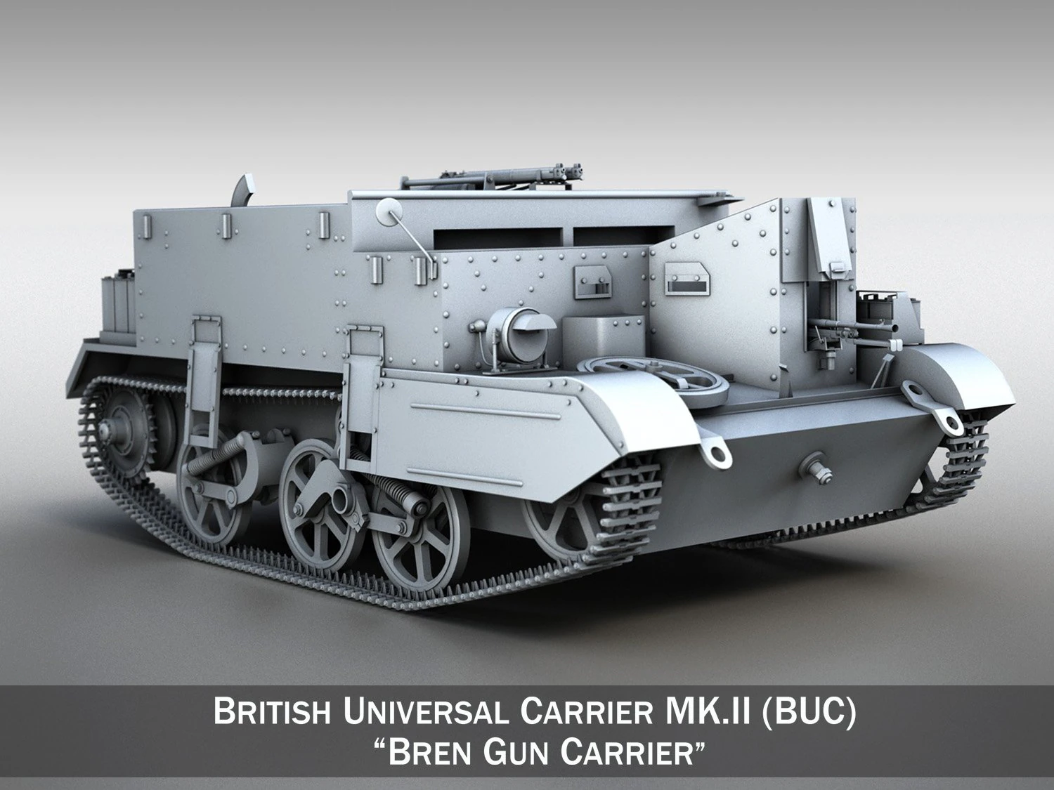 universal carrier mk2 - bren carrier 3D Model .c4d .max .obj .3ds .fbx .stl .blend 