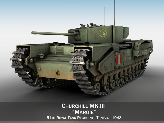 churchill mk iii - margie 3Dモデル .c4d .max .obj .3ds .fbx .stl .blend 