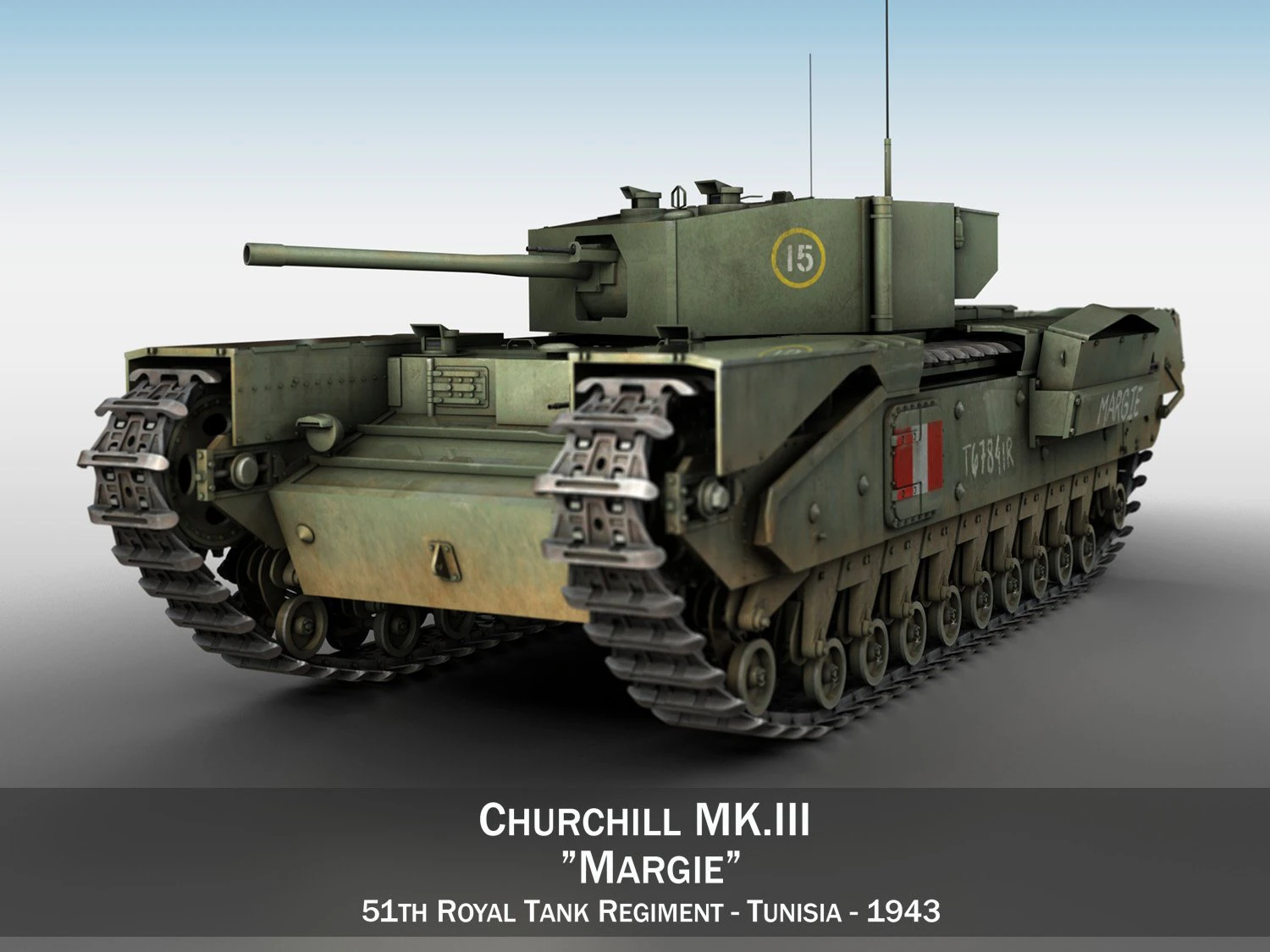 churchill mk iii - margie 3D Model .c4d .max .obj .3ds .fbx .stl .blend 