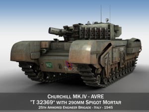 churchill mk iv avre - t32369 3D Model