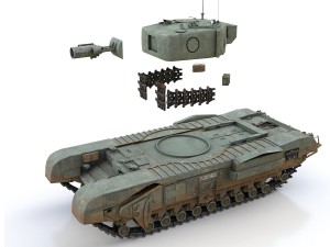 churchill mk iv avre - t32369 Model 3D